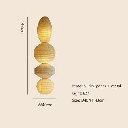 Suspension Akari en papier de riz blanc, lampe japonaise pour salle à manger et escalier