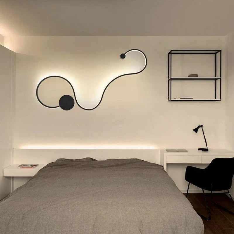Applique Murale LED Design Nordique Moderne en Métal pour Salon et Chambre