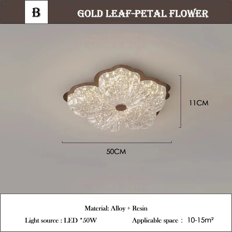 Plafonnier Vintage Français en Cristal à Fleurs, Lumière Chaude Ambiante