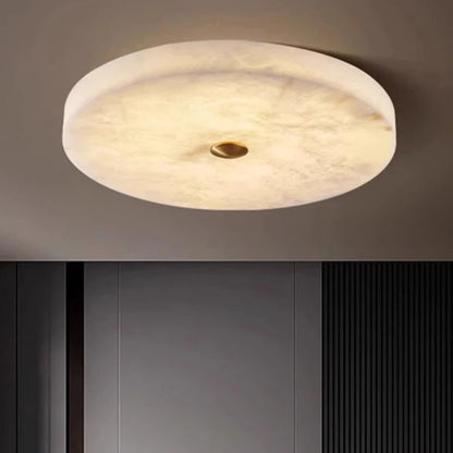 Plafonnier LED Circulaire en Marbre Naturel et Cuivre Ultra-Mince Moderne