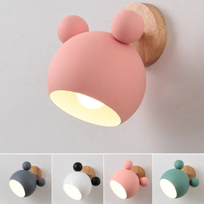 Applique Murale Moderne en Fer Coloré Mickey, Luminaire Intérieur Nordique