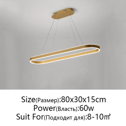 Suspension LED en aluminium au design nordique moderne, lumière chaude ajustable