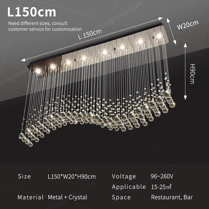 Suspension moderne en cristal pour salon et cuisine, lustre élégant