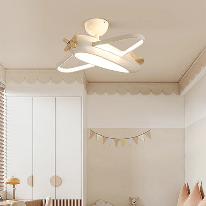 Plafonnier avion dessin animé LED blanc design créatif pour chambre enfant et salon