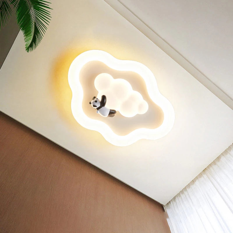 Plafonnier LED Nuage Moderne Crème pour Chambre Enfants et Bébé, Lumière Chaude
