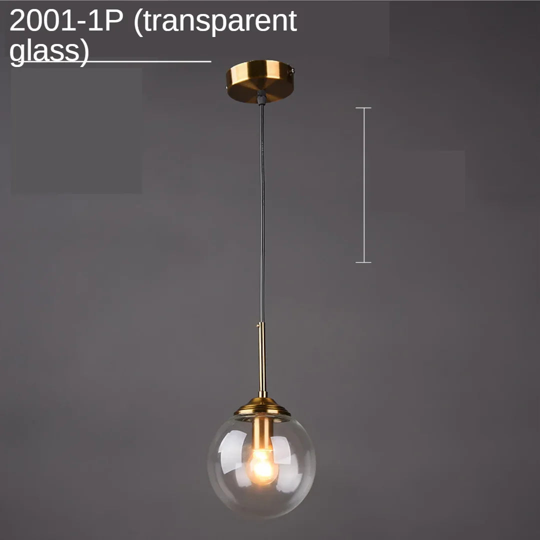 Suspension boule en verre moderne, luminaire décoratif pour cuisine et salle à manger