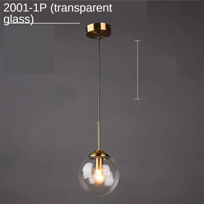 Suspension boule en verre moderne, luminaire décoratif pour cuisine et salle à manger