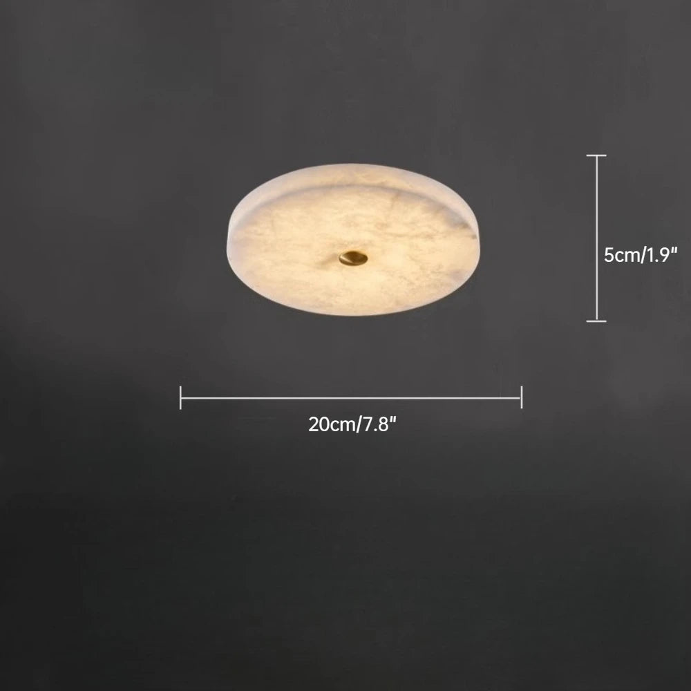 Plafonnier LED Circulaire en Marbre Naturel et Cuivre Ultra-Mince Moderne