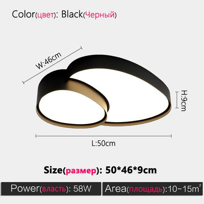 Plafonnier LED moderne en métal avec télécommande, lumière chaude et froide, éclairage intérieur pour salon et chambre