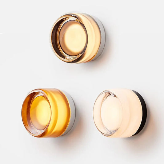 Applique Murale Ronde Moderne LED en Aluminium, Lumière Chaude Ambiante