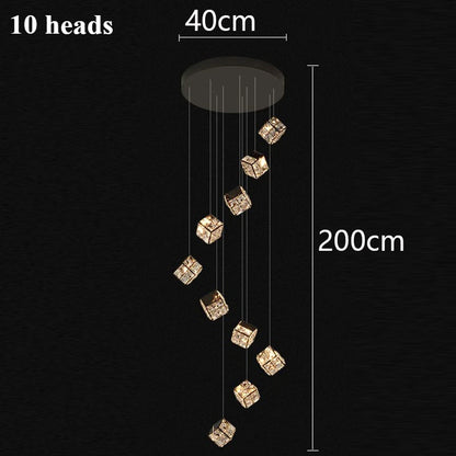 Lustre plafond moderne en cristal LED réglable 3000K-6000K
