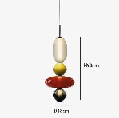Suspension LED en verre coloré design nordique moderne pour intérieur