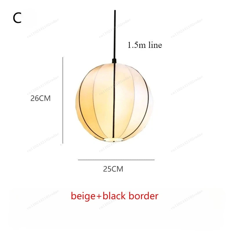 Suspension lanterne en soie Zen style japonais médiéval pour salon