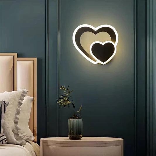 Applique Murale LED Cœur en Métal, Design Nordique, Lumière Ambiante Cosy