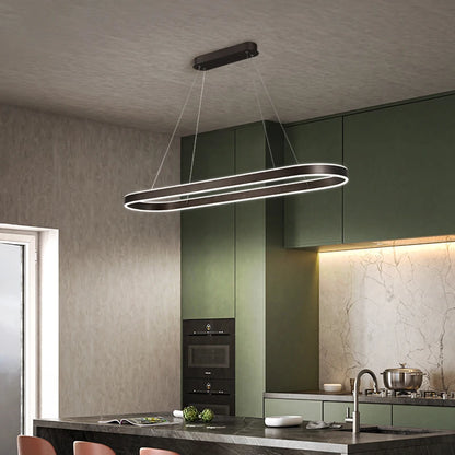 Suspension LED nordique en aluminium, lumière variable pour salle à manger et cuisine