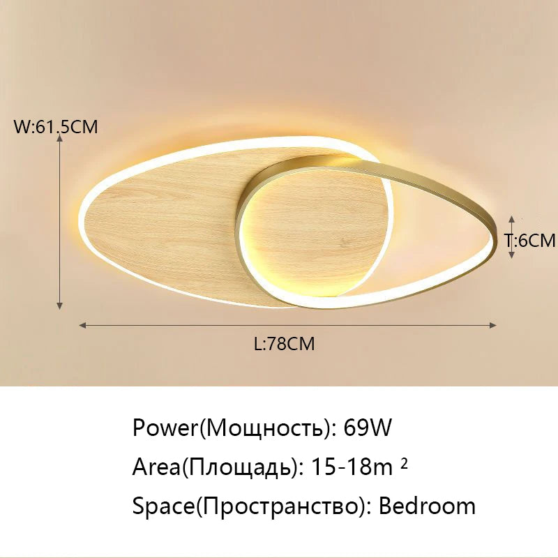 Plafonnier LED moderne en bois, éclairage d’intérieur décoratif pour chambre et salon