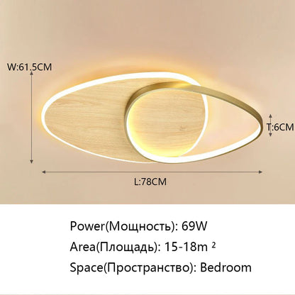 Plafonnier LED moderne en bois, éclairage d’intérieur décoratif pour chambre et salon