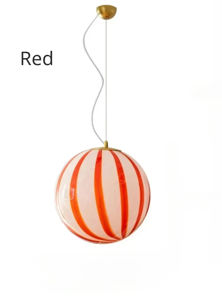 Suspension moderne en verre coloré en forme de boule pour intérieur design