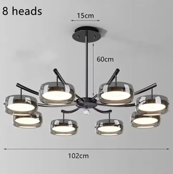 Suspension minimaliste en verre et métal pour salle à manger et cuisine