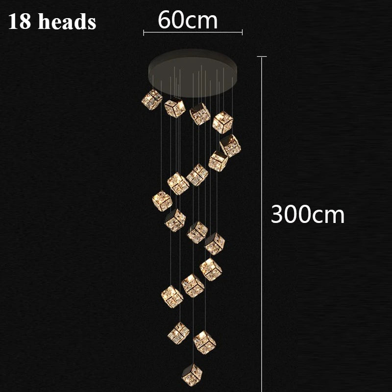 Lustre plafond moderne en cristal LED réglable 3000K-6000K