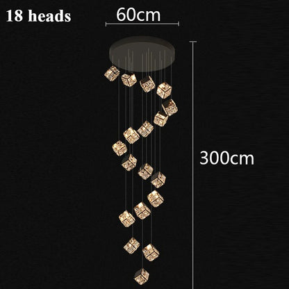 Lustre plafond moderne en cristal LED réglable 3000K-6000K