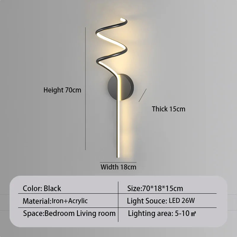 Applique Murale LED Moderne en Aluminium, Luminaire Décoratif pour Salon et Couloir