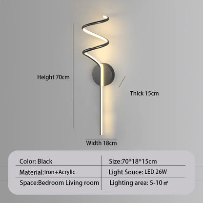 Applique Murale LED Moderne en Aluminium, Luminaire Décoratif pour Salon et Couloir