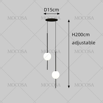 Suspension LED moderne pour escalier, lustre haute hauteur design métal