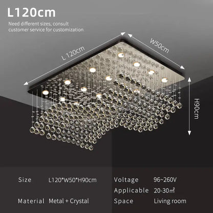 Suspension moderne en cristal pour salon et cuisine, lustre élégant