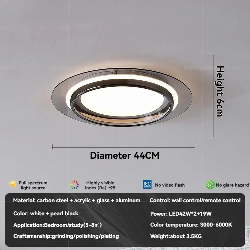 Plafonnier LED moderne en acrylique à coins arrondis, lumière chaleureuse pour intérieur élégant