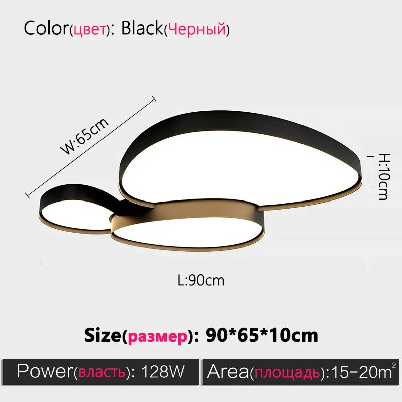 Plafonnier LED moderne en métal avec télécommande, lumière chaude et froide, éclairage intérieur pour salon et chambre