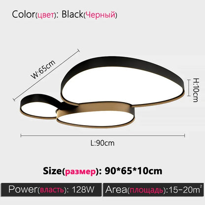 Plafonnier LED moderne en métal avec télécommande, lumière chaude et froide, éclairage intérieur pour salon et chambre