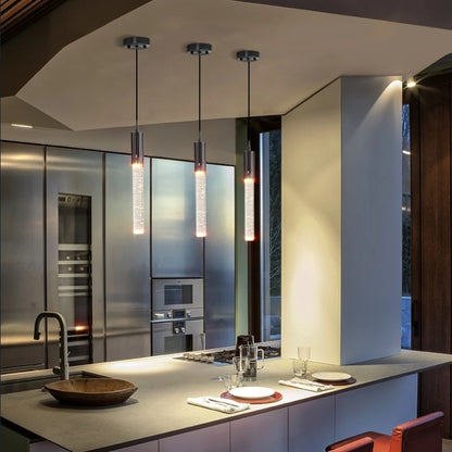 Suspension LED moderne en cristal noir et or pour salon et salle à manger