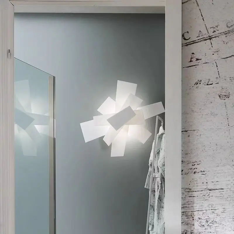 Suspension Big Bang rectangulaire empilable en chrome poli, lumière esthétique design Art Déco