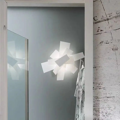 Suspension Big Bang rectangulaire empilable en chrome poli, lumière esthétique design Art Déco