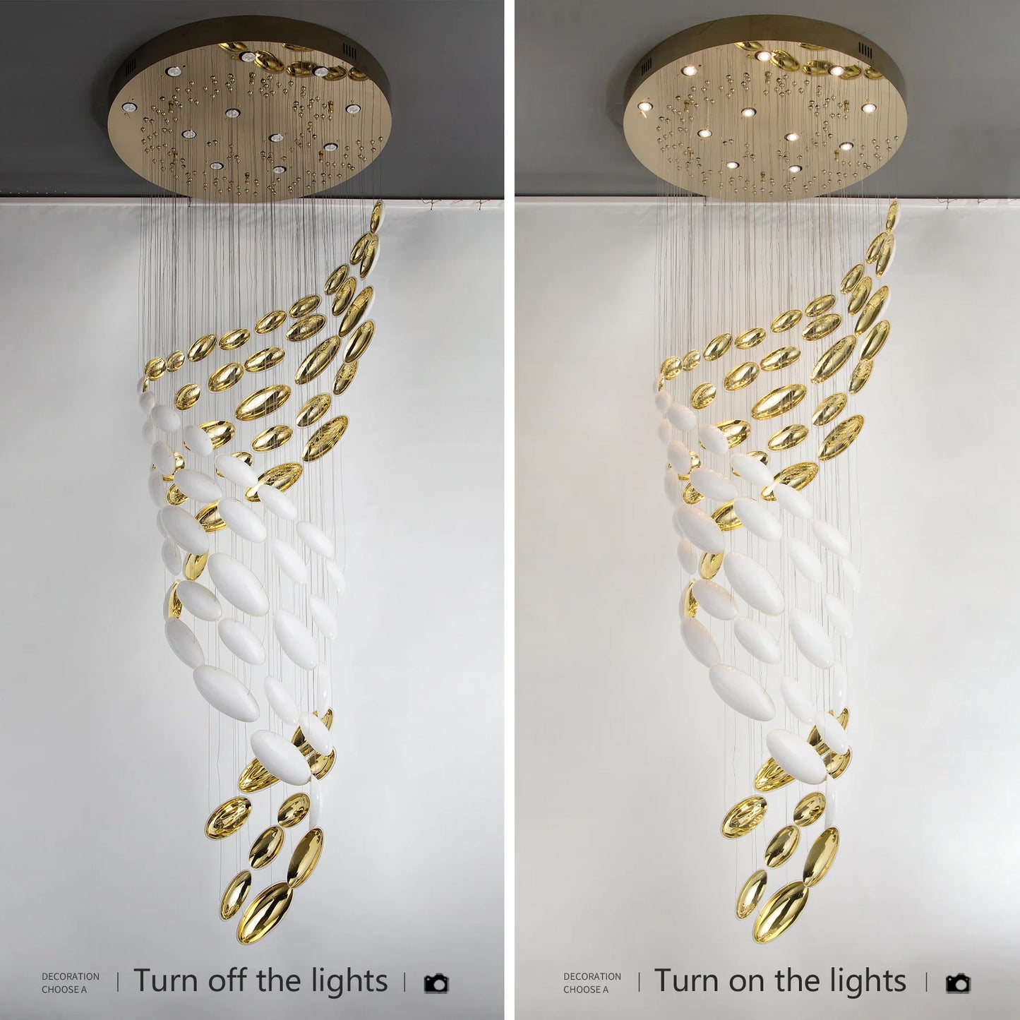 Lustre moderne en fer style ciel étoilé pour halls et boutiques