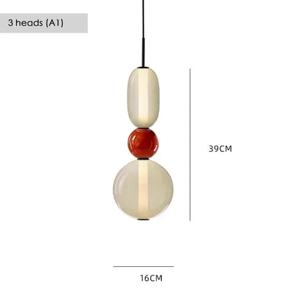 Suspension LED en verre coloré design nordique moderne pour intérieur