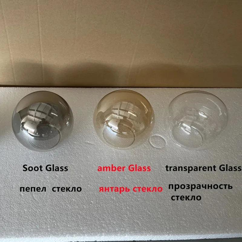 Suspension LED moderne boule de verre pour escalier et salon, lumière chaude dimmable