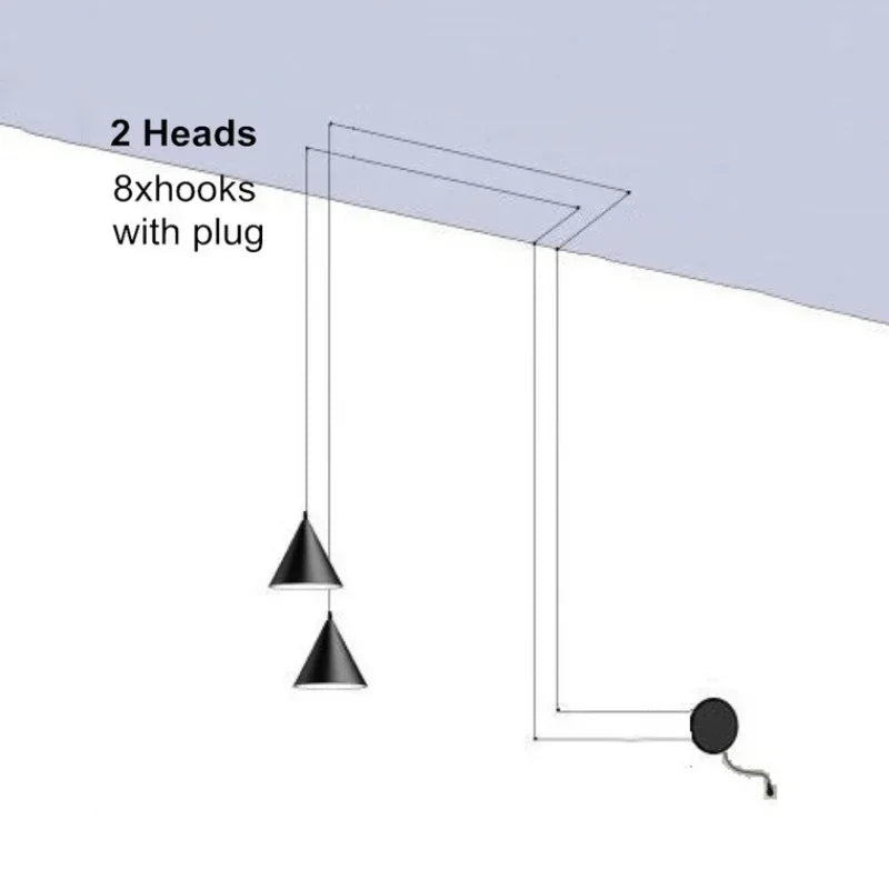 Suspension moderne en aluminium avec lumière chaude pour salon et chambre