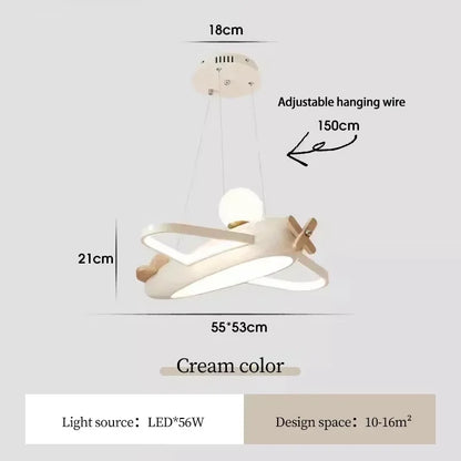 Plafonnier avion dessin animé LED blanc design créatif pour chambre enfant et salon