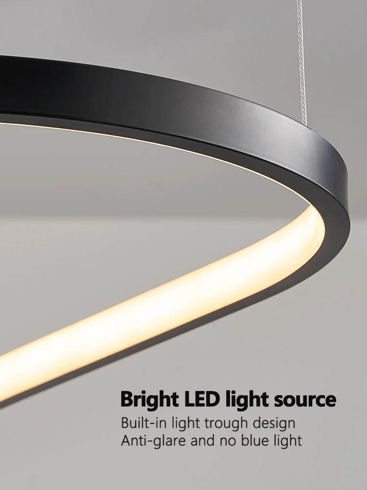 Suspension lustre nordique triangulaire en métal, lumière chaude pour salon et chambre