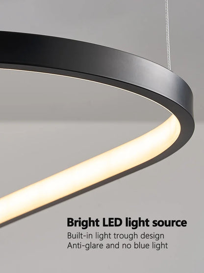 Suspension lustre nordique triangulaire en métal, lumière chaude pour salon et chambre