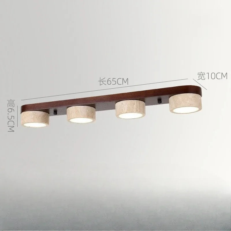 Plafonnier LED en bois de frêne et noyer pour salon et couloir