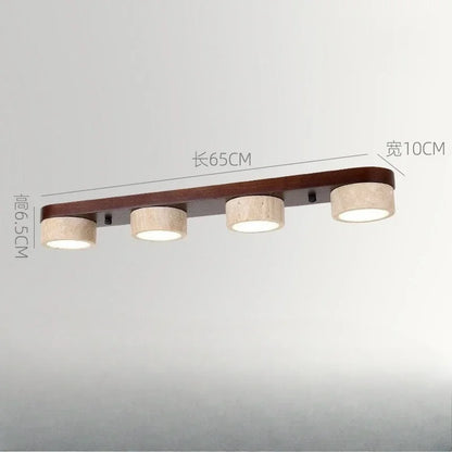 Plafonnier LED en bois de frêne et noyer pour salon et chambre