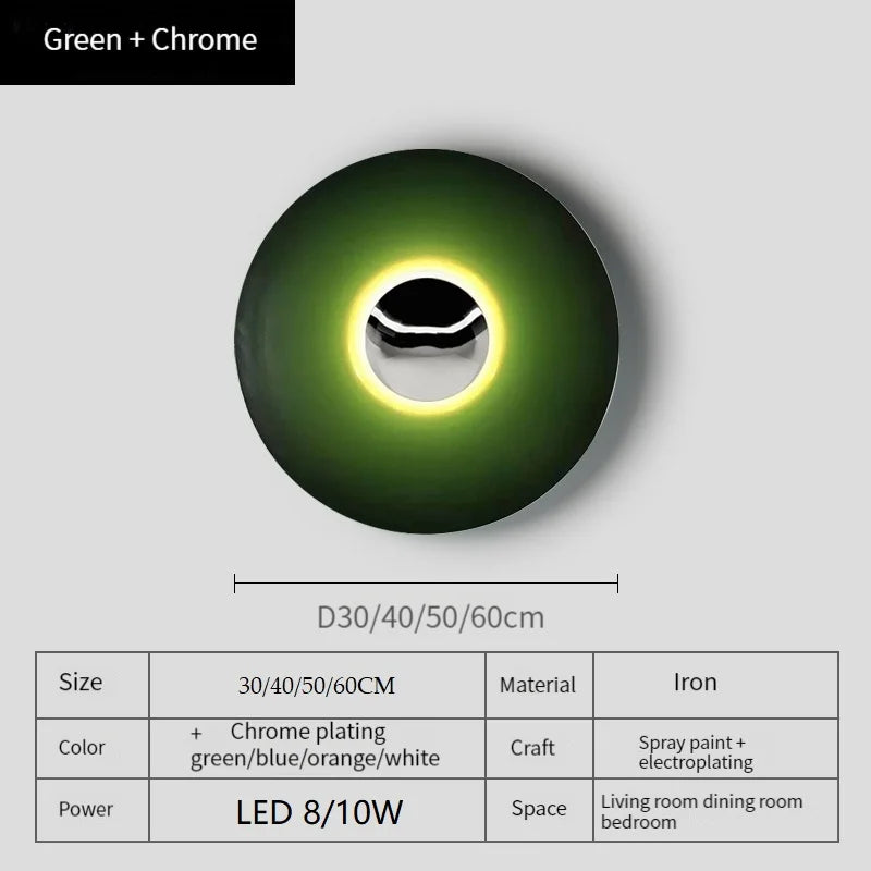 Applique Murale LED Ronde UFO en Fer, Design Moderne et Ambiance Chaleureuse