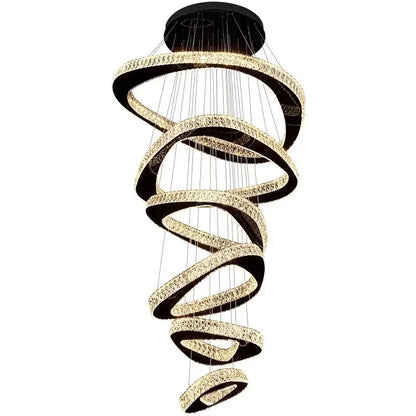 Lustre moderne en cristal et fer forgé, éclairage LED dimmable pour salon