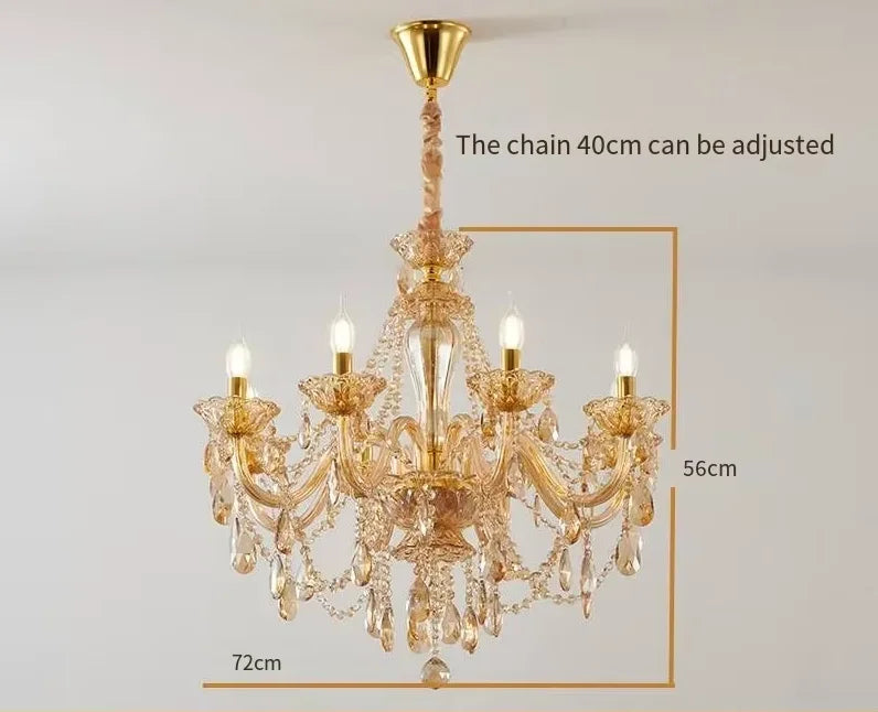 Lustre en cristal européen moderne pour salon et salle à manger élégante