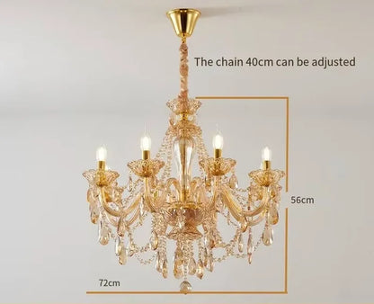 Lustre en cristal européen moderne pour salon et salle à manger élégante