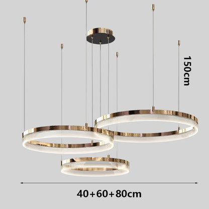 Suspension moderne en alliage et acrylique, lumière LED dimmable pour salon et salle à manger