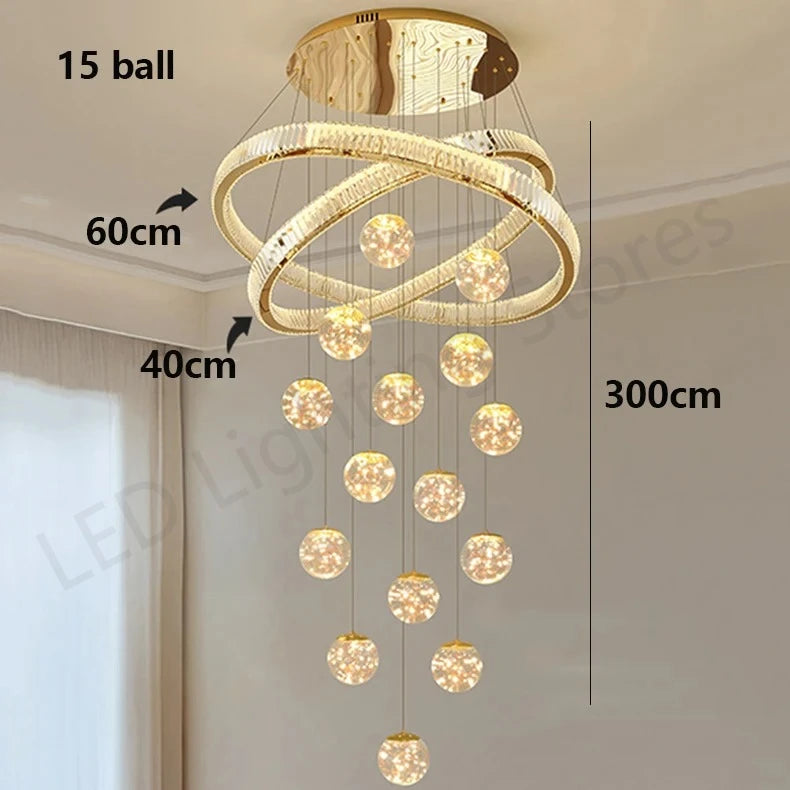 Lustre en cristal moderne pour salon, hall et loft, éclairage cosy à intensité variable